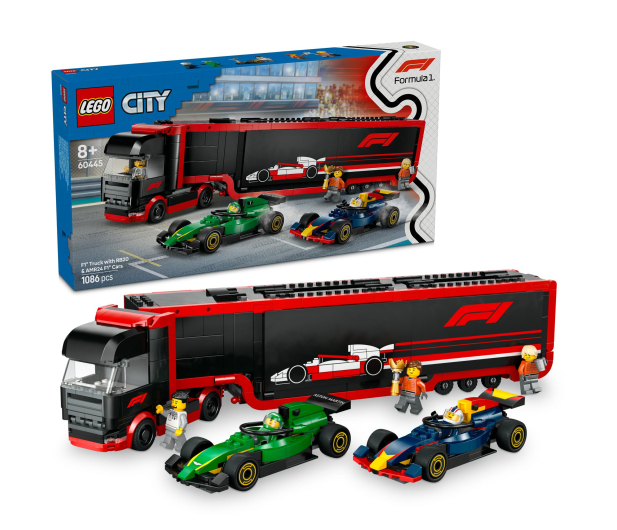 LEGO Ciy 60445 Ciężarówka z bolidami RB20 i AMR24 F1 - 1298087 - zdjęcie 2